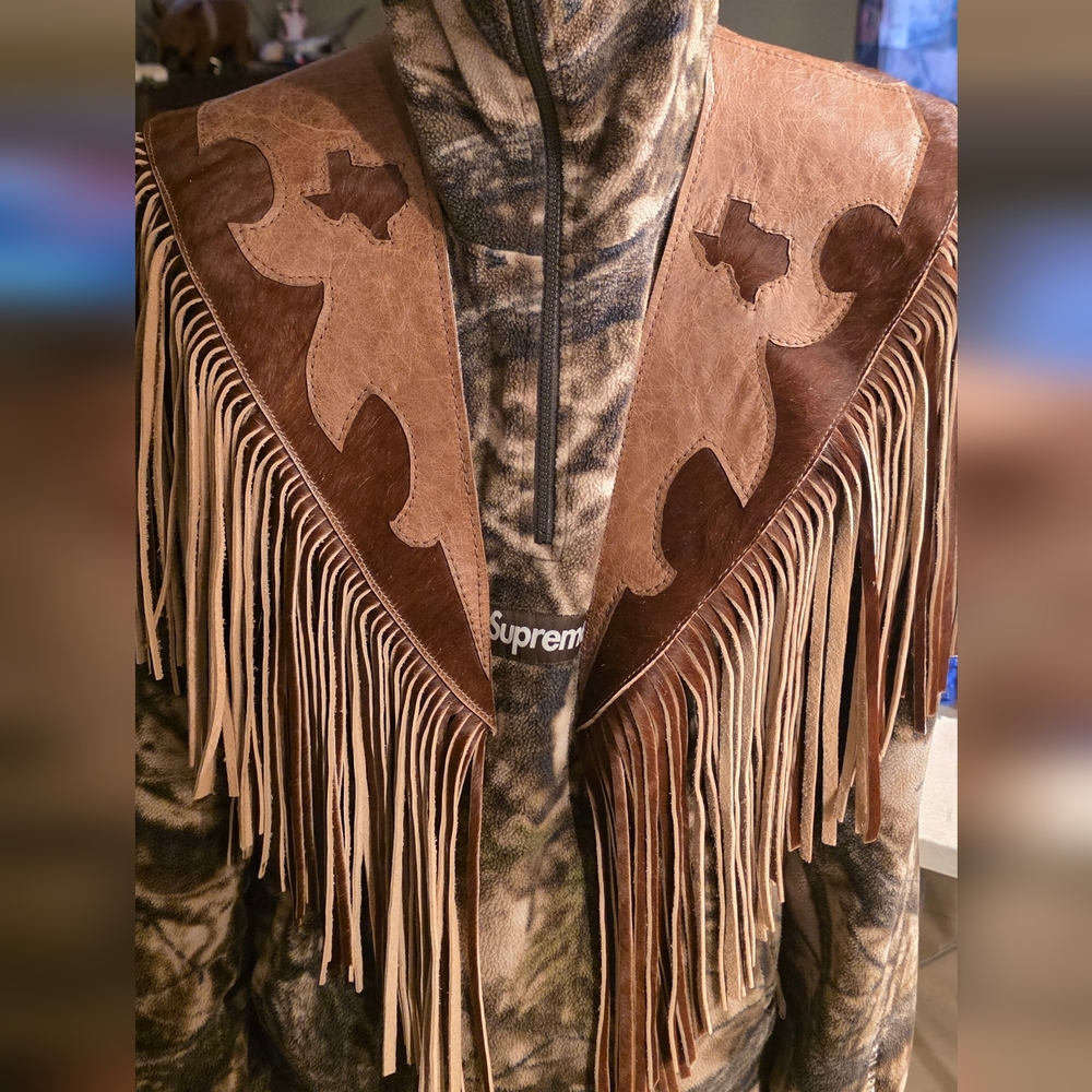 SOLD!!✨ Handmade Cowhide Leather Fringe Shawl | Western Boho | One of a Kind